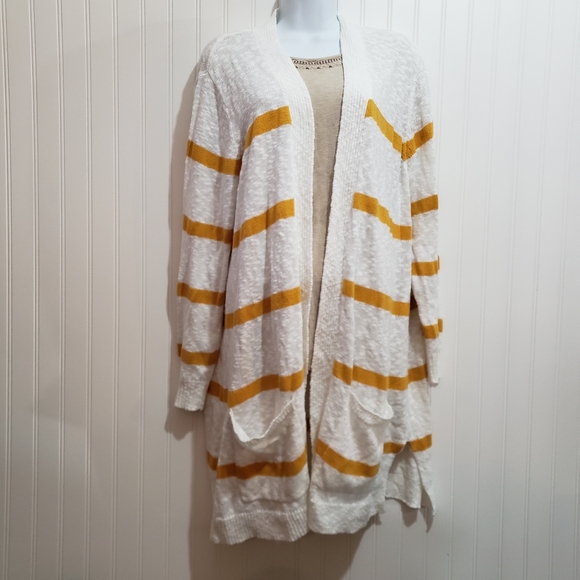 mustard striped cardigan